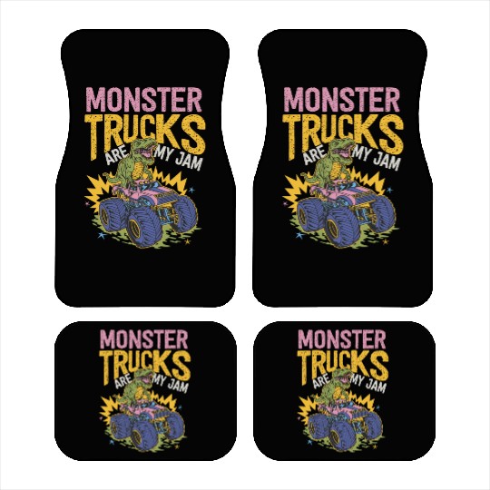Monster Trucks Are My Jam Vintage Retro Car Mats