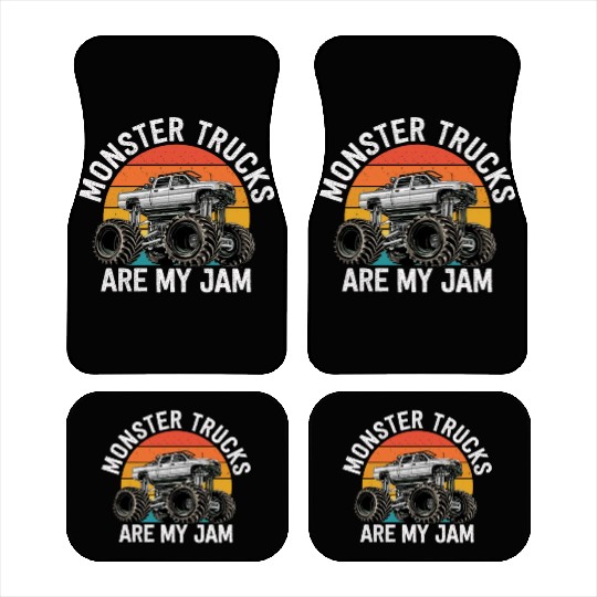 Monster Trucks Are My Jam Vintage Retro Car Mats
