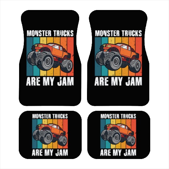 Monster Trucks Are My Jam Vintage Retro Car Mats