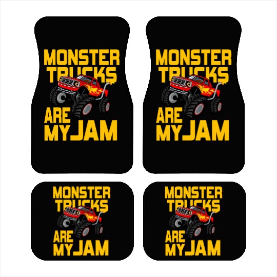 Monster Trucks Are My Jam Vintage Retro Car Mats
