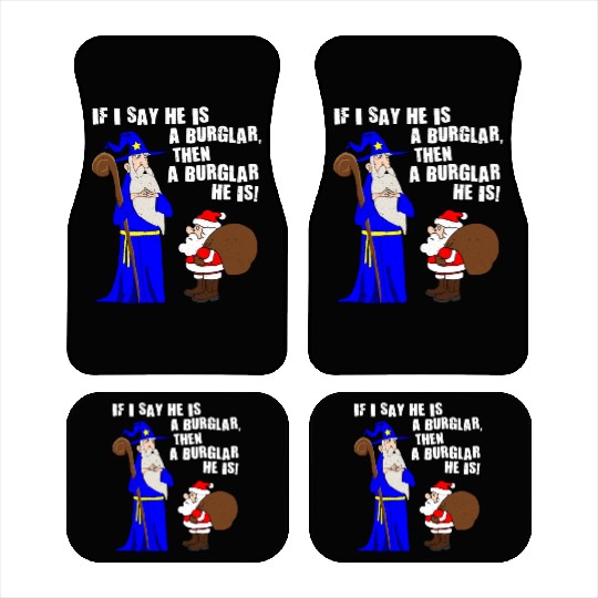 He Is A Burglar Funny Santa Claus Christmas Nerd Car Mats