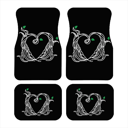 Tree Love Best Friends Heart White Car Mats