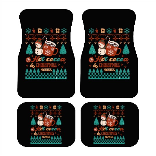 Funny Christmas Hot cocoa christmas movies Car Mats