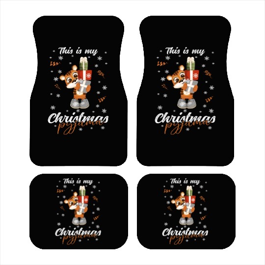 Winter Christmas Pyjama Tiger Car Mats