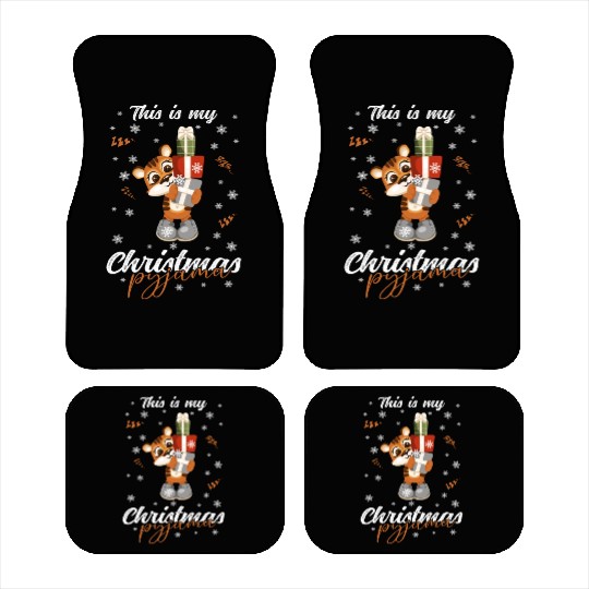 Winter Christmas Pyjama Tiger Car Mats