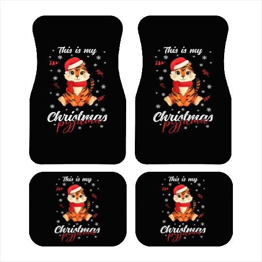 Winter Christmas Pyjama Tiger Car Mats