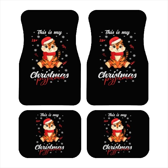 Winter Christmas Pyjama Tiger Car Mats