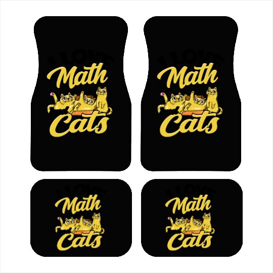 I love math and cats - cats Car Mats