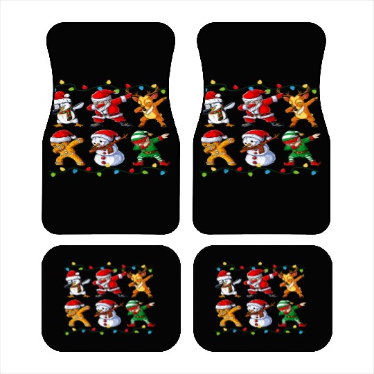 Dabbing Santa Elf Friends Christmas Boys Girls Men Car Mats