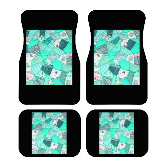 Green Baby Patchwork Sarilmak Pattern Teddy Bear Car Mats