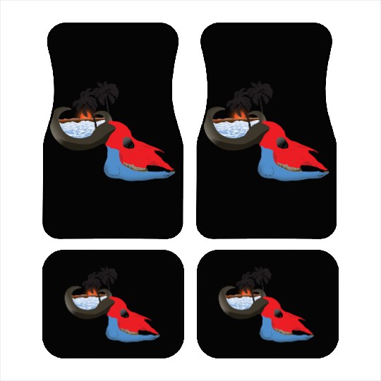buffalo skull colorful Car Mats