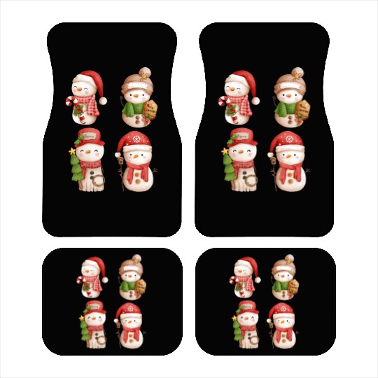 Snowmen in christmas mode happy holidays Car Mats