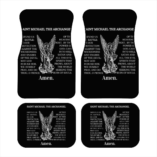 Saint St Michael Prayer Catholic Archangel Christi Car Mats