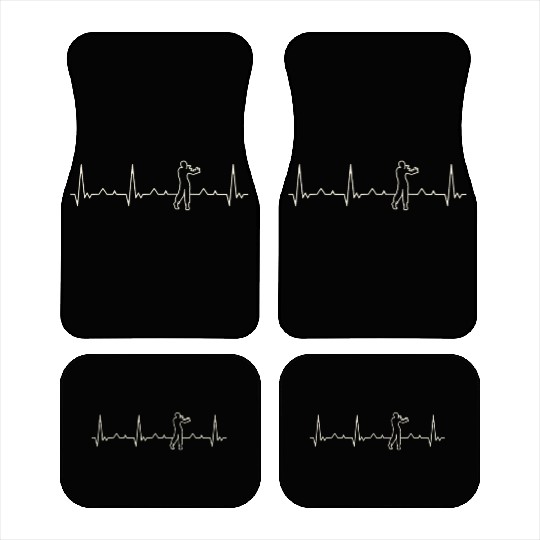 Zombie Man Walking. Heart. Love. EKG. Pulse. Beat. Car Mats