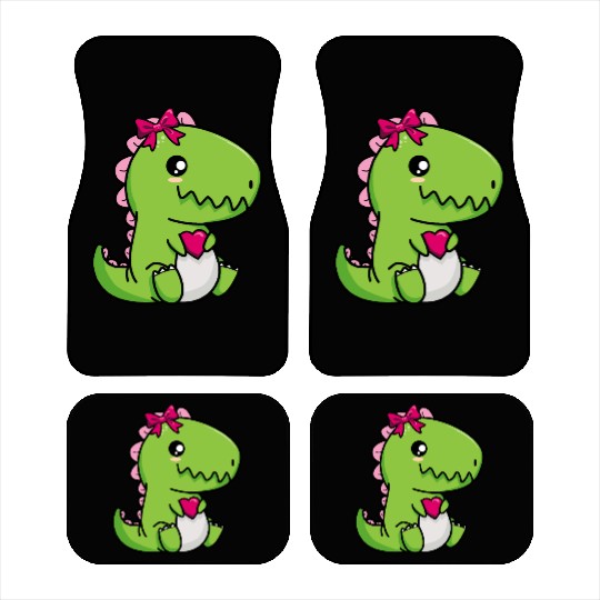 Big sister cute dino siblings boy girl heart love Car Mats