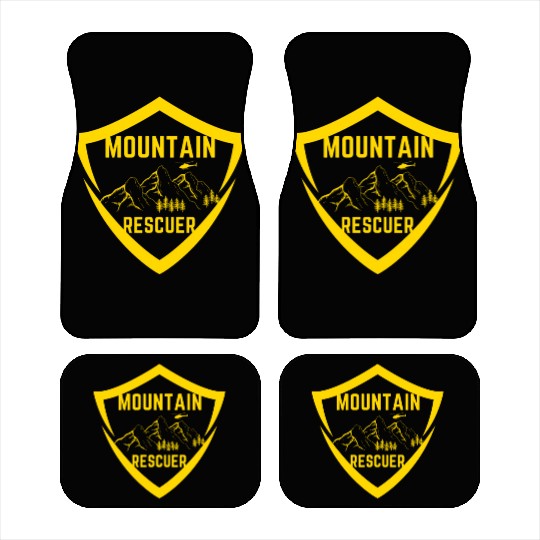 Mountain Rescuer Gold Shield Mountain Lifeguards Car Mats
