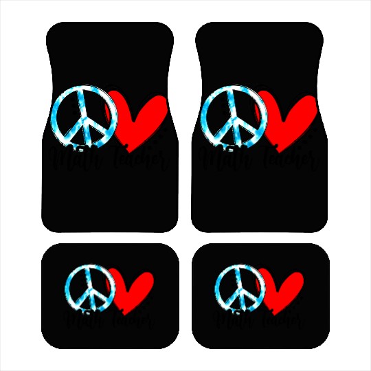 Peace Love Math Teacher Funny Back To School Car Mats