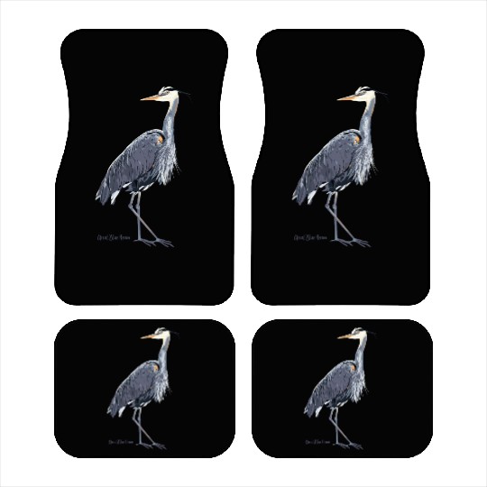 Heron Art Birder Wildlife Bird Watching Car Mats