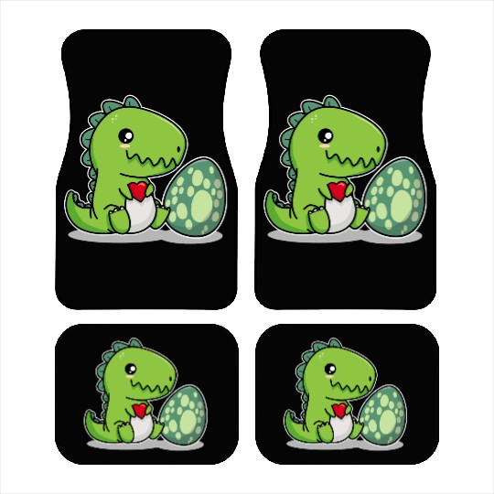 Big sister cute dino siblings boy girl heart love Car Mats
