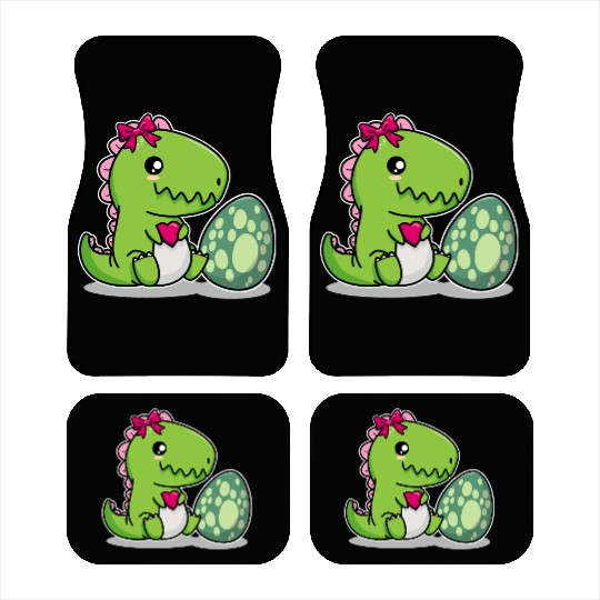 Big sister cute dino siblings boy girl heart love Car Mats