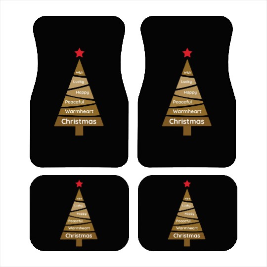 Minimalist Copper Brown Christmas Pine Car Mats