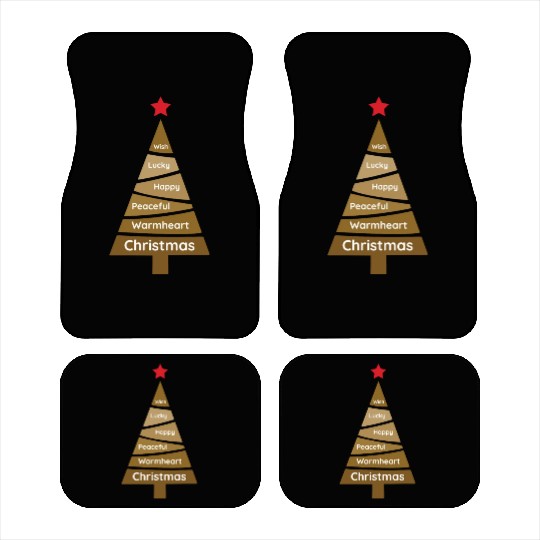 Minimalist Copper Brown Christmas Pine Car Mats