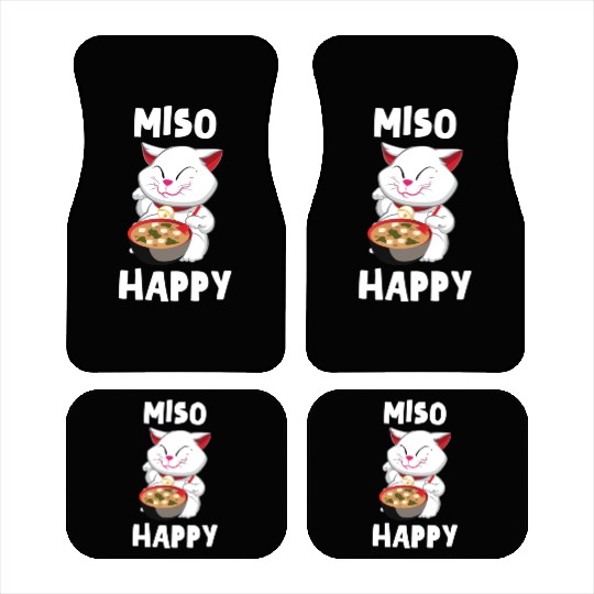Miso Happy Funny Japanese Cat Miso Car Mats