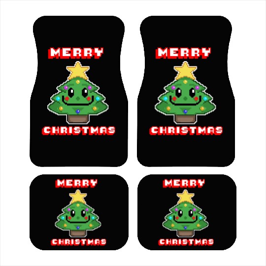 Merry Christmas I Xmas I 8 Bit Pixelated Car Mats
