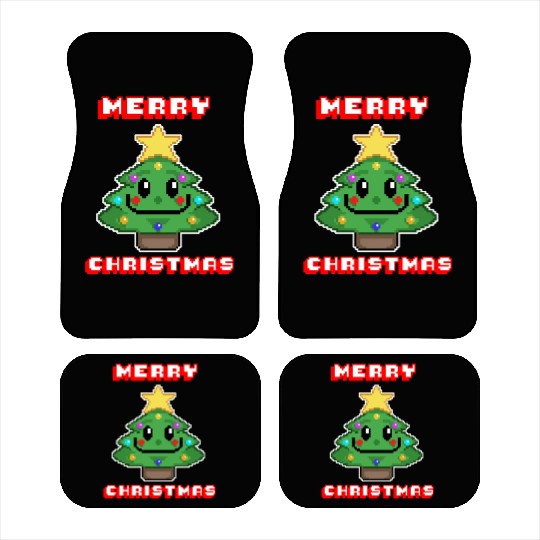 Merry Christmas I Xmas I 8 Bit Pixelated Car Mats