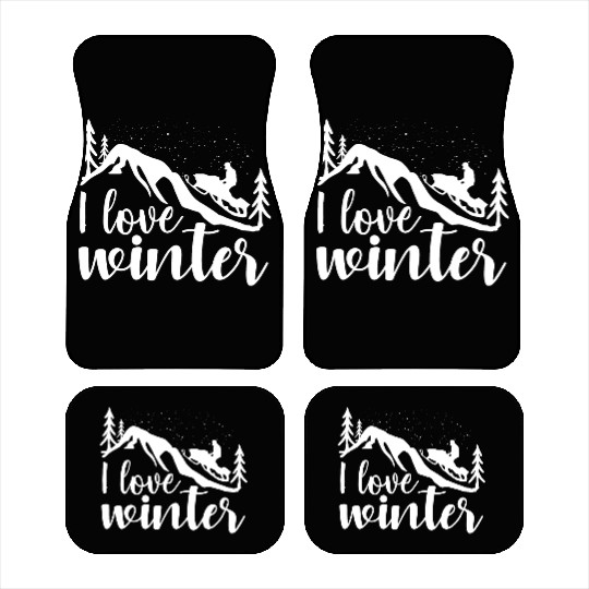 I Love Winter, Snow, Cold And Snowman Car Mats