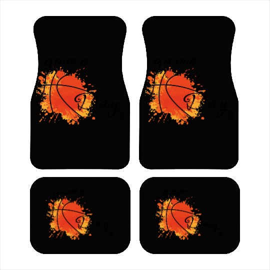 Game Day Basketball Lightning Bolt Car Mats