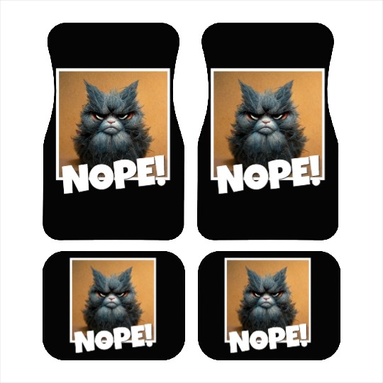 3d cat grumpy Coffee I hate people good morning Car Mats