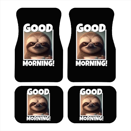 3d Sloth grumpy Coffee I hate people good morning Car Mats