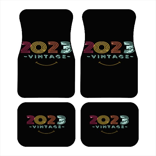 Neon Rainbow Retro 2023 NewYear Vintage Car Mats