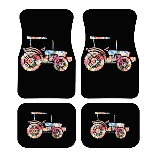 Farming Farmer Flower Floral Car Mats