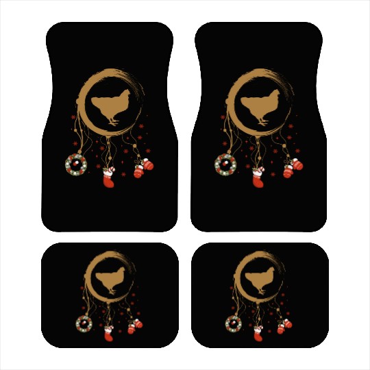 Winter dreamcatcher Christmas Chicken Car Mats