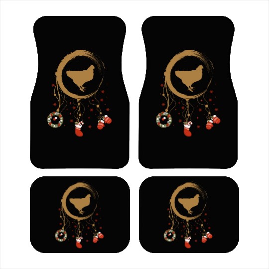 Winter dreamcatcher Christmas Chicken Car Mats