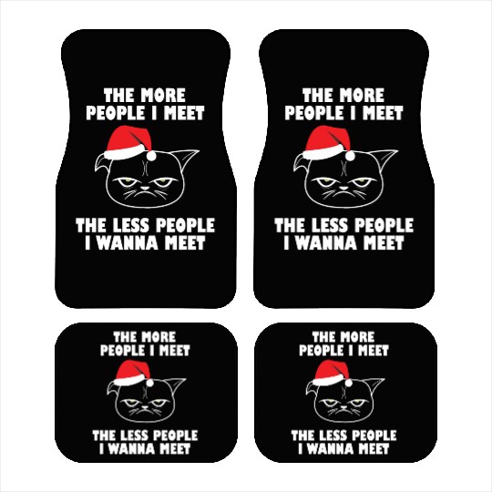 I hate People funny cat christmas gift idea Car Mats