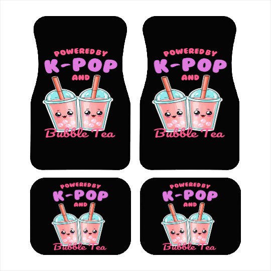 Powered By K POP And Bubble Tea Car Mats