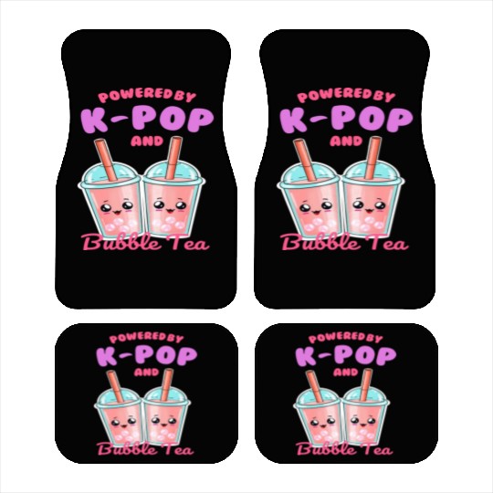 Powered By K POP And Bubble Tea Car Mats
