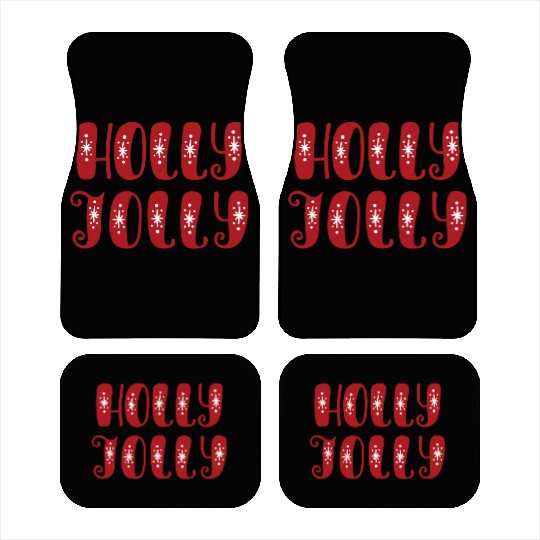 Holly Jolly in christmas Car Mats