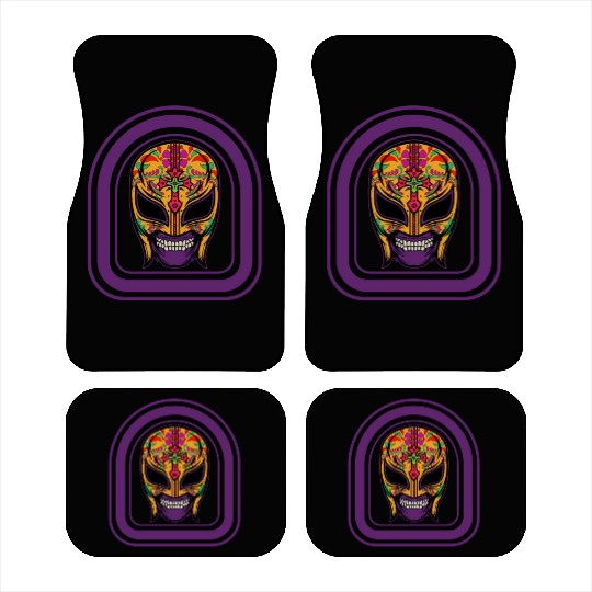 Dia De Los Muertos Car Mats, Lucha Libre El Santo