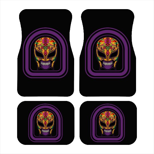 Dia De Los Muertos Car Mats, Lucha Libre El Santo