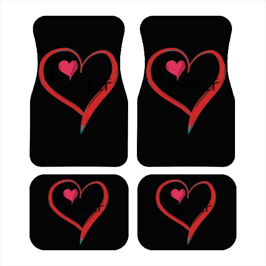 i love me heart text icon shape Car Mats