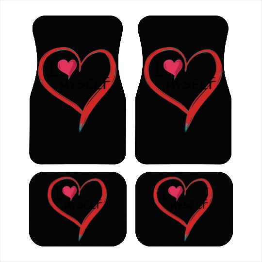 i love me heart text icon shape Car Mats