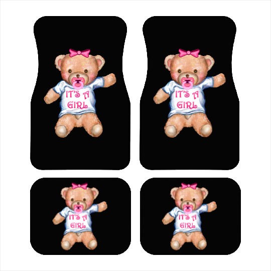 It's A Girl Teddy Bear with Pacifier Car Mats