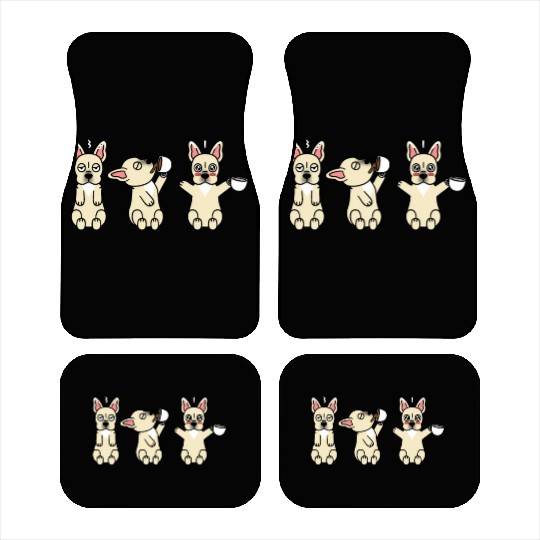 Cream French Bulldog Coffee Lover Car Mats