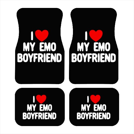 I Love My Emo Boyfriend Red Heart Emo Boyfriendmat Car Mats
