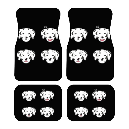 Funny Dalmatian Dog Cartoon Faces Car Mats