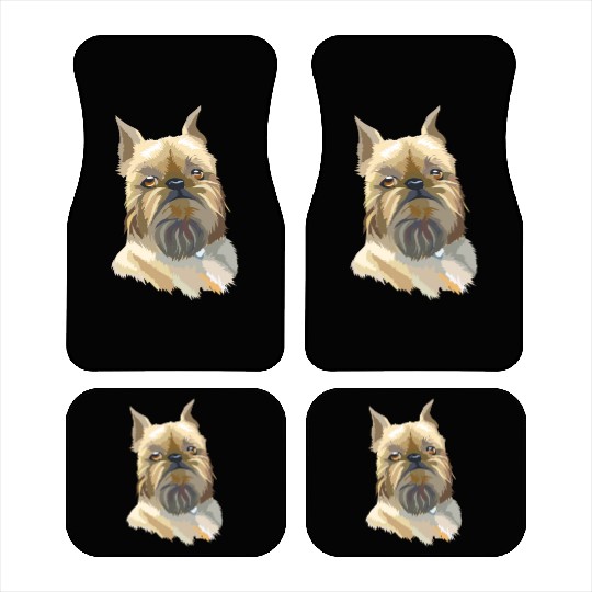 Cute Brussels Griffon Dog Watercolor Painting Car Mats